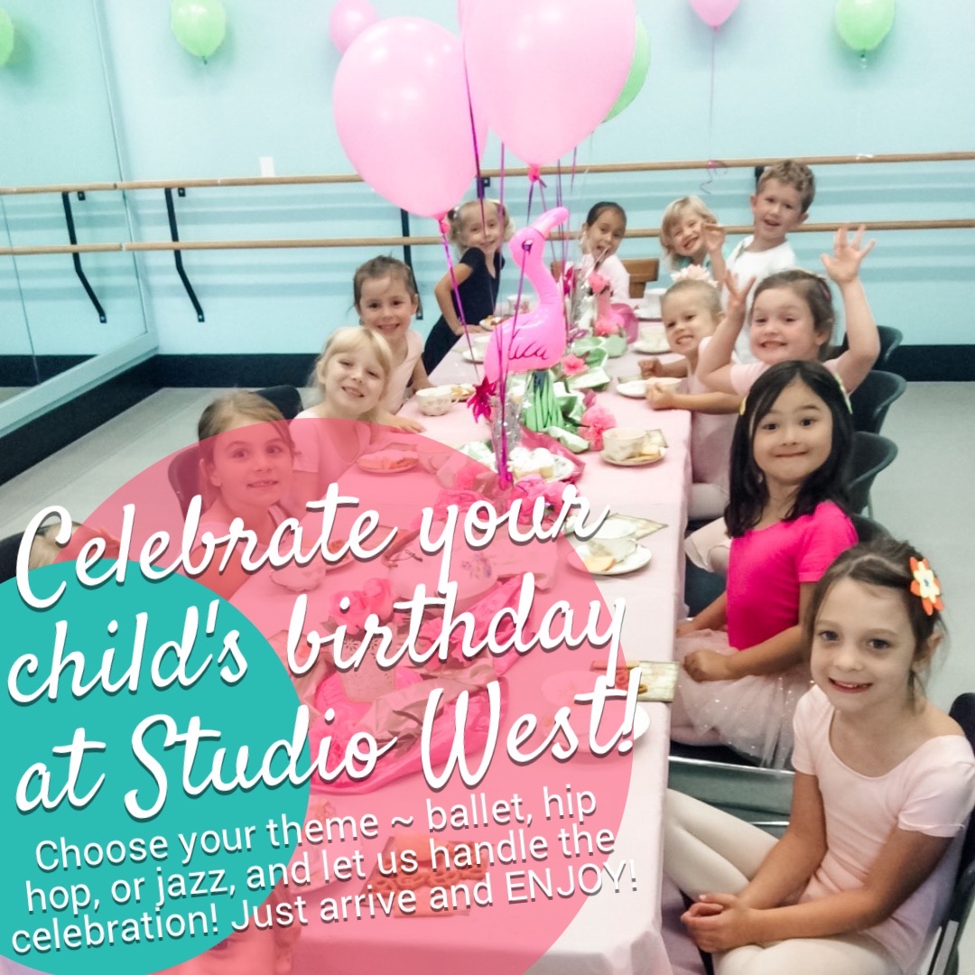 Children celebrating a birthday party at Studio West