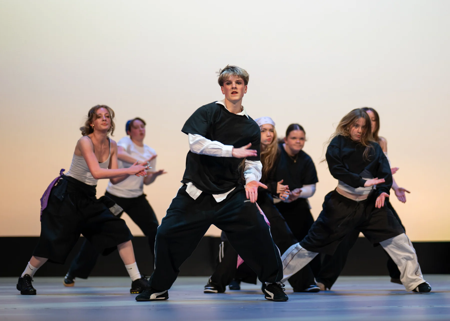 Track City hip hop dancers performing on stage